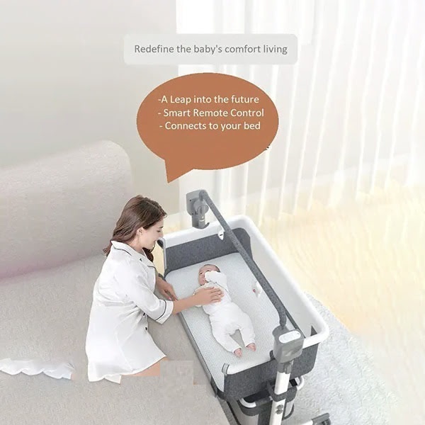 Automatic Swing Cot & Bedside Crib bed with Bluetooth!