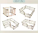 Foldable Wooden Playpen With Gate