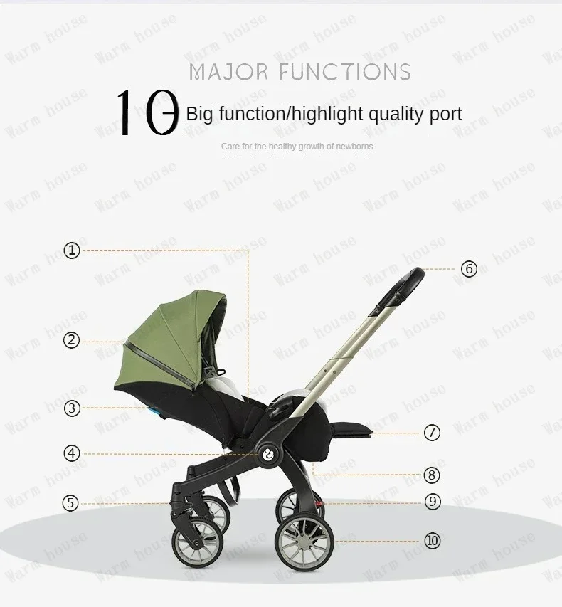 New 4 in 1 baby stroller Multi-functional Car Seat Stroller Baby Carriage Basket Portable Travel System