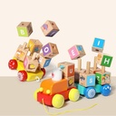 Wood Alphabet Train Toy Train Toys 26 Pcs Alphabet Letters Block Set Kids Educational Toy Preschool Toy For Boys Girls Toddlers