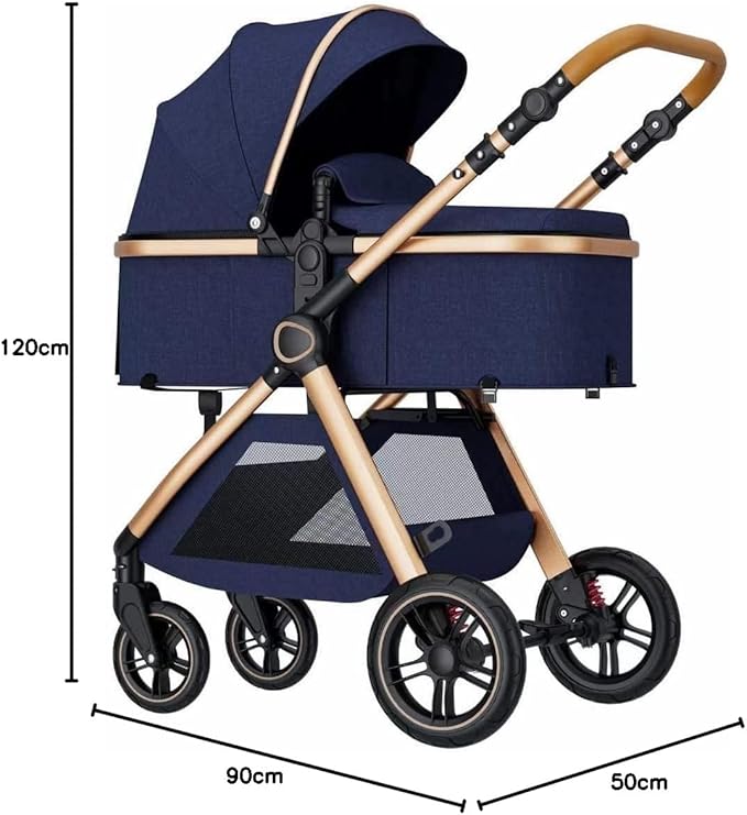 2 in 1 Baby Stroller, Convertible Bassinet Pushchair for Infants and Newborns 0-36 Months