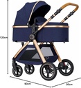 2 in 1 Baby Stroller, Convertible Bassinet Pushchair for Infants and Newborns 0-36 Months