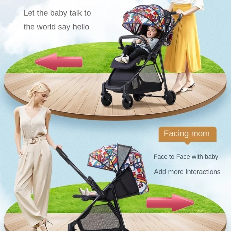 Reversible Handle Travel System Luxury Lightweight Baby Stroller