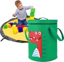 Toy Storage Basket with Play Mat Portable Drawstring Toy Organizer Containers for Kids Huge Green Crocodile Pa