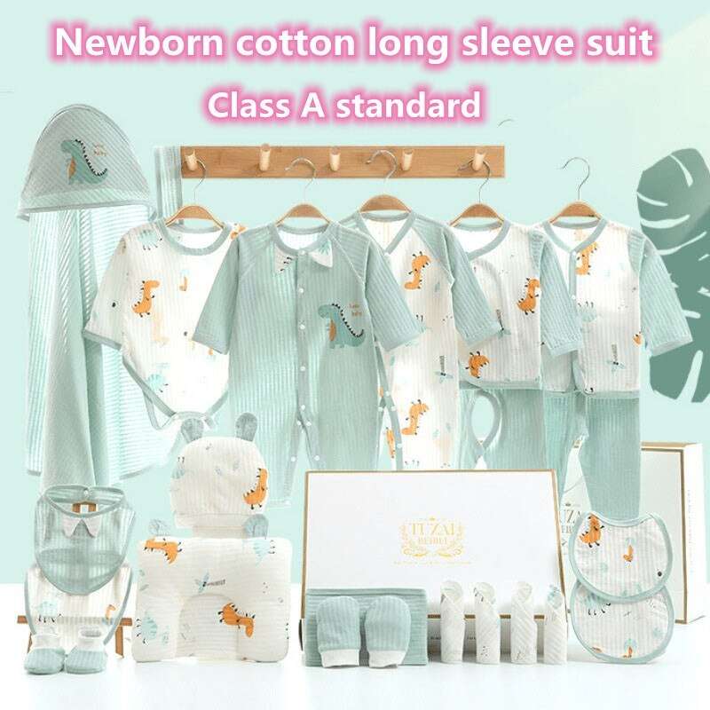 Autumn Cartoon Cute Dinosaur Printing Cotton Newborn Gift Box