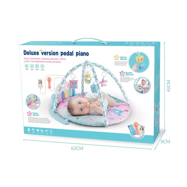 Baby Bear Piano Exercise Rack with Remote Control Microphone (Can connect with mobile phone, MP3)