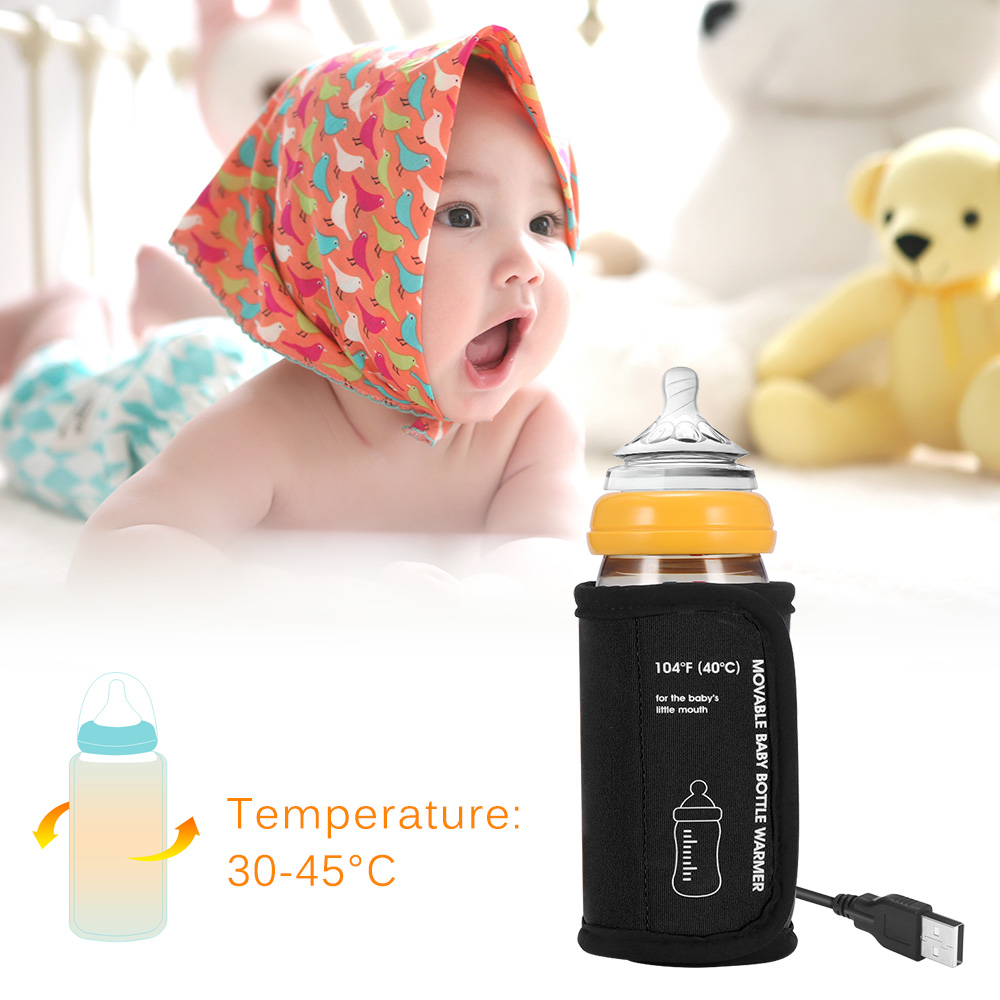 Baby Bottle Warmer USB Bottle Cup Heater Insulation Pouch Milk Bottle Thermostat