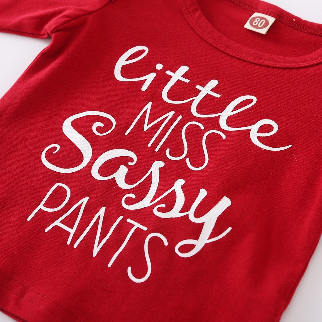 3 Pieces Little Miss Sassy Pants Baby Girl orange Set