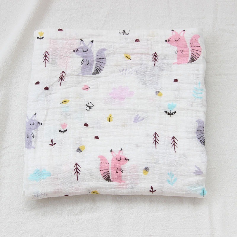 100% cotton Two layers muslin gauze baby security blanket plush-hug quilt blanket muslin baby blankets