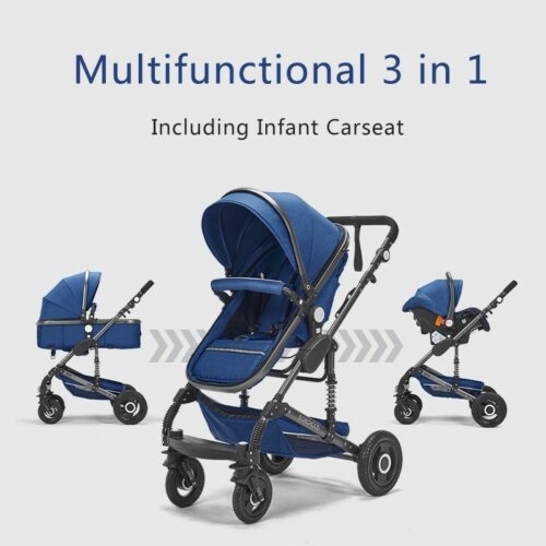3 in 1  Baby Stroller High landscape with Car Seat Folding for 0-3 Years