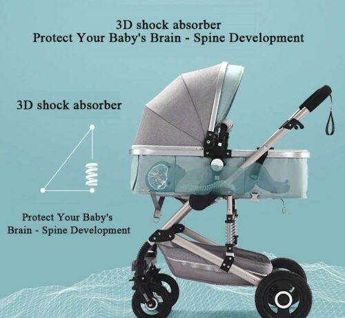 3 in 1  Baby Stroller High landscape with Car Seat Folding for 0-3 Years