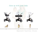 Luxury Baby Stroller 3 in 1 Fashion Carriage Gold Frame Pram