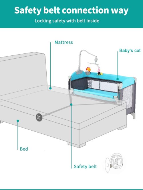Multifunctional Baby Bedside Cot Sleeping Care Activity Playpen
