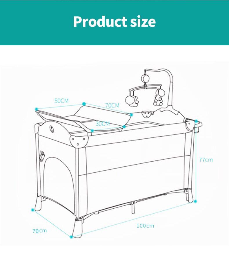 Multifunctional Baby Bedside Cot Sleeping Care Activity Playpen