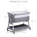 Foldable Adjustable Height Crib with Swivel Casters for Baby in UAE