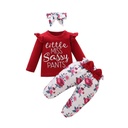 3 Pieces Little Miss Sassy Pants Baby Girl orange Set