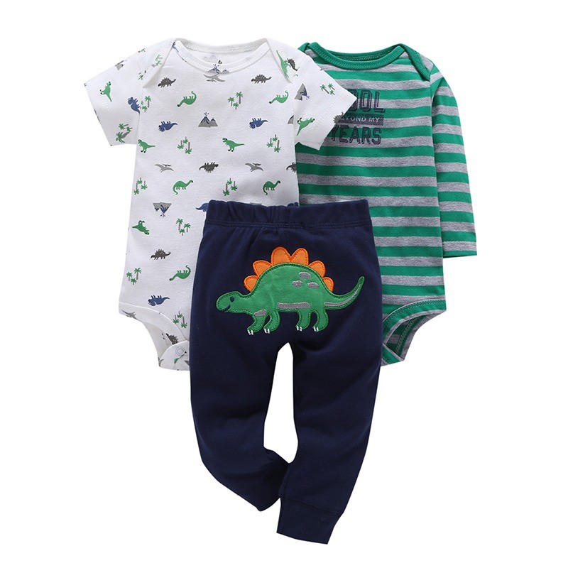 3pcs Pant Autumn Baby Bodysuit Set Baby unsex Spring Romper Clothes Cotton Infant Clothing