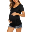 Maternity Top Casual Breastfeeding T-Shirt - Black color