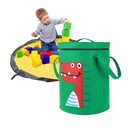 Toy Storage Basket with Play Mat Portable Drawstring Toy Organizer Containers for Kids Huge Green Crocodile Pa