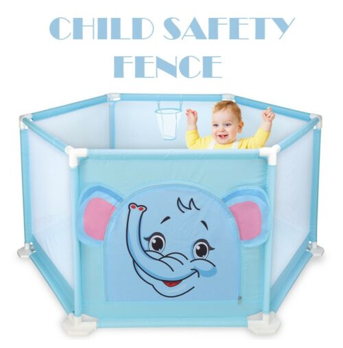 Elephant printed foldable plastic net baby playpen