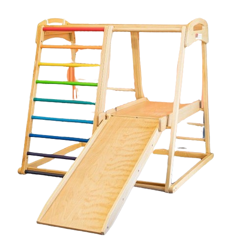 Indoor Children Playground - Baby Wooden Slide Swing