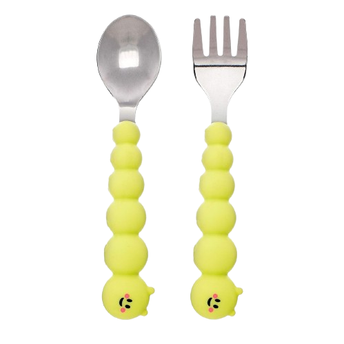 Melii Silicone Caterpillar Spoon and Fork Set