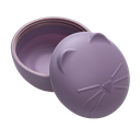 Melii silicone bowl with lid 350 ml purple cat