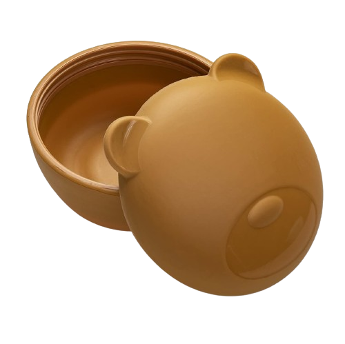 Melii Silicone Bowl with Lid 350 ml Brown Bear