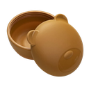 Melii Silicone Bowl with Lid 350 ml Brown Bear