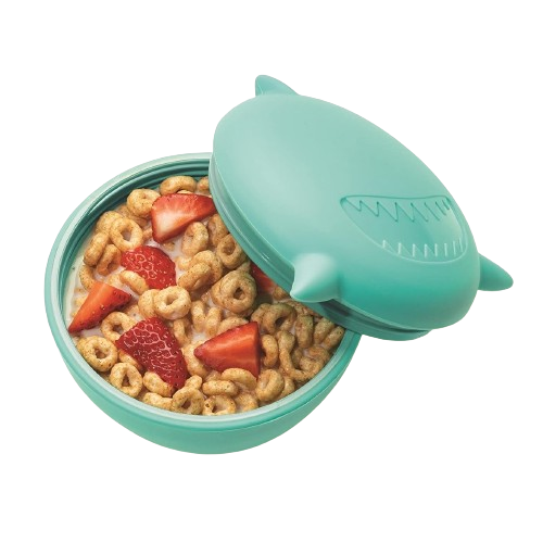 Melii Silicone Bowl with Lid 350 ml Turquoise Shark