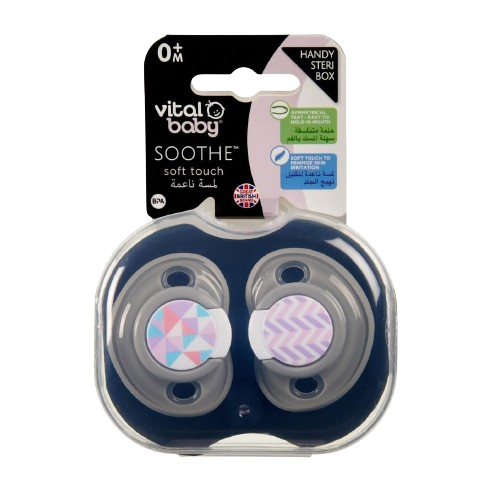 Vital Baby SOOTHE soft touch 2 pack girl 0 Months or above