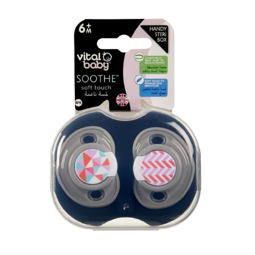 Vital Baby SOOTHE soft touch 2pack girl 6 Months or above
