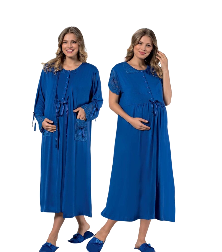 Blue Gown for Pregnant Women