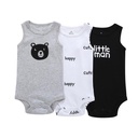 Cartoon Printed Cotton Sleeveless Rompers for Newborn