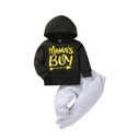 2 Pieces Baby Boys Hoodie and Pants Clothing Set Fashion Casual Daily Cotton Yellow Grey Black Letter Print