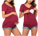 Maternity Top Casual Breastfeeding T-Shirt - Black color