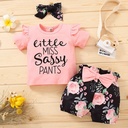 3 Pieces Little Miss Sassy shorts Baby Girl