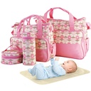 Hot Selling Diaper Bag Portable Bag Storage Nappy Large Capacity Baby Bag For Mommy Set 5 pieces