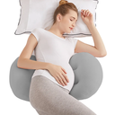 Maternity Side Sleeping Pillow: Double Wedge Pregnancy Pillow Supports Body, Belly, Back, and Knees, with Removable Jersey Cover