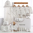 Gray Baby gift box pure cotton suit newborn short sleeve triangle jumpsuit
